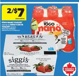 Real Canadian Superstore IÖGO NANO YOGURT, 6X93 ML OR SIGGI'S SKYR YOGURT, 4X100 G offer