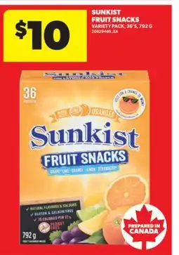 Real Canadian Superstore SUNKIST FRUIT SNACKS, 36'S, 792 G offer