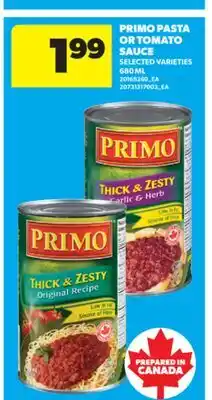 Real Canadian Superstore PRIMO PASTA OR TOMATO SAUCE, 680 ML offer