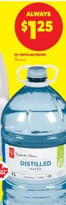 Real Canadian Superstore PC DISTILLED WATER, 4L offer