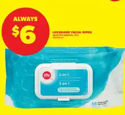 Real Canadian Superstore LIFE BRAND FACIAL WIPES, 56'S offer