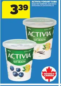 Real Canadian Superstore ACTIVIA YOGURT TUBS, 625/650 G offer