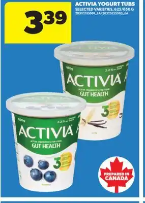Real Canadian Superstore ACTIVIA YOGURT TUBS, 625/650 G offer