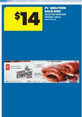 Real Canadian Superstore PC BBQ PORK BACK RIBS, 680 G offer