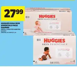 Real Canadian Superstore HUGGIES GIGA SKIN ESSENTIALS PACK DIAPERS, SIZE N-5, 50-84'S offer