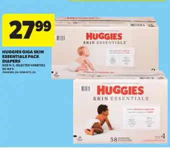 Real Canadian Superstore HUGGIES GIGA SKIN ESSENTIALS PACK DIAPERS, SIZE N-5, 50-84'S offer