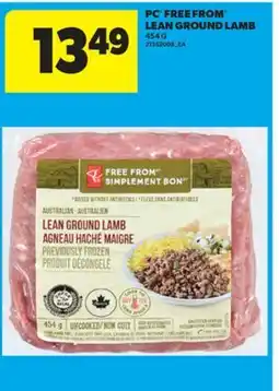 Real Canadian Superstore PC FREE FROM LEAN GROUND LAMB, 454 G offer