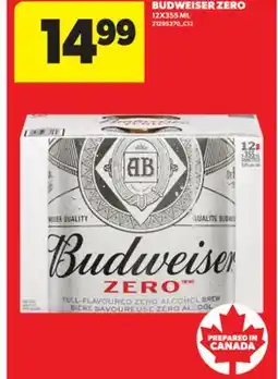 Real Canadian Superstore BUDWEISER ZERO, 12X355 ML offer