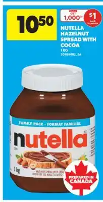 Real Canadian Superstore NUTELLA HAZELNUT SPREAD WITH COCOA, 1 KG offer