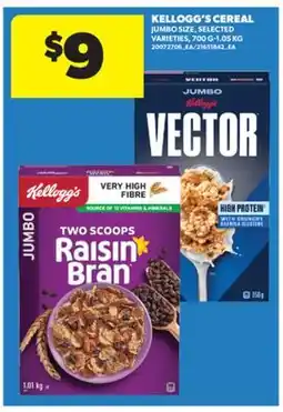 Real Canadian Superstore KELLOGG'S CEREAL, 700 G - 1.05 KG offer