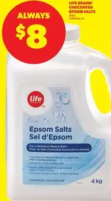 Real Canadian Superstore LIFE BRAND UNSCENTED EPSOM SALTS, 4 KG offer