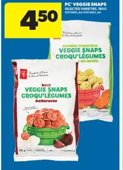 Real Canadian Superstore PC VEGGIE SNAPS, 180 G offer