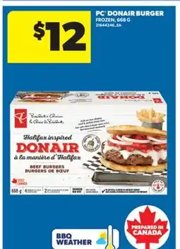 Real Canadian Superstore PC DONAIR BURGER, 668 G offer