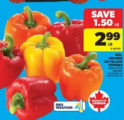 Real Canadian Superstore RED, ORANGE OR YELLOW PEPPERS offer