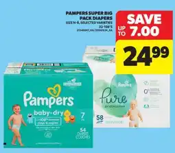 Real Canadian Superstore PAMPERS SUPER BIG PACK DIAPERS, SIZE N - 8, 32-108'S offer