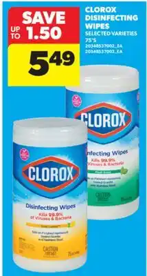 Real Canadian Superstore CLOROX DISINFECTING WIPES, 75'S offer