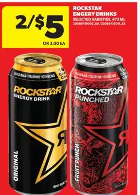 Real Canadian Superstore ROCKSTAR ENGERY DRINKS, 473 ML offer