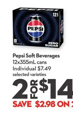 Longo's Pepsi Sof Beverages offer