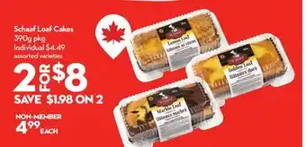 Longo's Schaaf Loaf Cakes offer