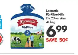 Longo's Lactantia PūrFiltre Milk offer
