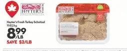Longo's Hayter's Fresh Turkey Schnitzel offer