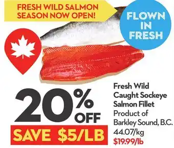 Longo's Fresh Wild Caught Sockeye Salmon Fillet offer