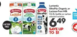 Longo's Lactantia UltraPūr, Organic, or Lactose-Free Milk offer