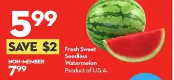 Longo's Fresh Sweet Seedless Watermelon offer