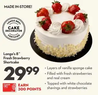 Longo's Long's 8 Fresh Strawberry Shortcake offer