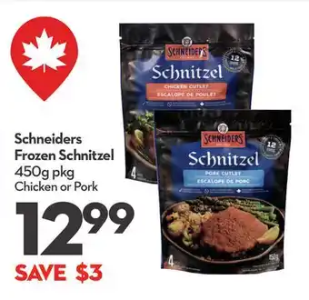 Longo's Schneiders Frozen Schnitzel offer