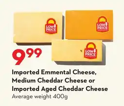 Longo's Imported Emmental Cheese, Medium Cheddar Cheese or Imported Aged Cheddar Cheese offer