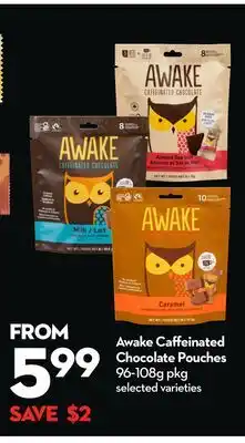 Longo's Awake Caffeinated Chocolate Pouches offer