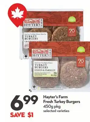 Longo's Hayter's Farm Fresh Turkey Burgers offer