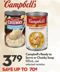 Longo's Campbell's Ready to Serve or Chunky Soup offer
