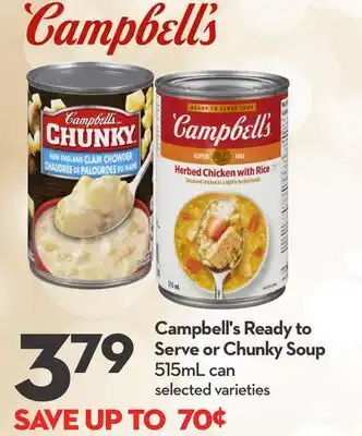 Longo's Campbell's Ready to Serve or Chunky Soup offer