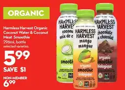 Longo's Harmless Harvest Organic Coconut Water & Coconut Meat Smoothie offer