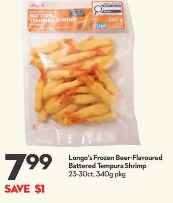Longo's Longo's Frozen Beer-Flavoured Battered Tempura Shrimp offer