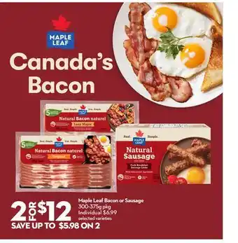 Longo's Maple Leaf Bacon or Sausage offer