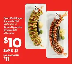 Longo's Spicy Red Dragon Dynamite Roll 263g pkg or Green Dynamite Dragon Roll 288g pkg offer