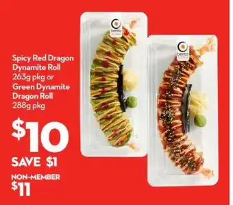 Longo's Spicy Red Dragon Dynamite Roll 263g pkg or Green Dynamite Dragon Roll 288g pkg offer
