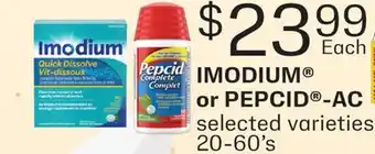 Fortinos IMODIUM OR PEPCID -AC, 20-60' S offer