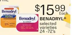 Fortinos BENADRYL , 24-72'S offer