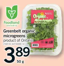 Fortinos GREENBELT ORGANIC MICROGREENS, 50 G offer