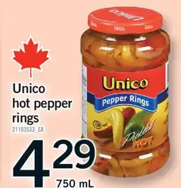 Fortinos UNICO HOT PEPPER RINGS, 750 ML offer