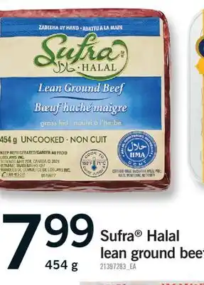 Fortinos SUFRA HALAL LEAN GROUND BEEF, 454 G offer