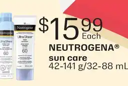 Fortinos NEUTROGENA SUN CARE,42-141 G/32-88 ML offer