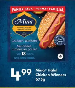 Fortinos MINA HALAL CHICKEN WIENERS, 675G offer