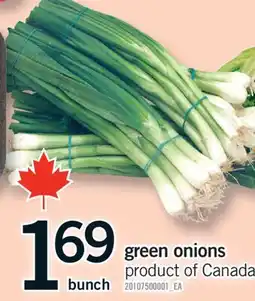 Fortinos GREEN ONIONS, Bunch offer