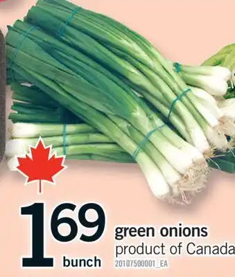 Fortinos GREEN ONIONS, Bunch offer