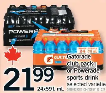 Fortinos GATORADE CLUB PACK OR POWERADE SPORTS DRINK, 24x591 mL offer